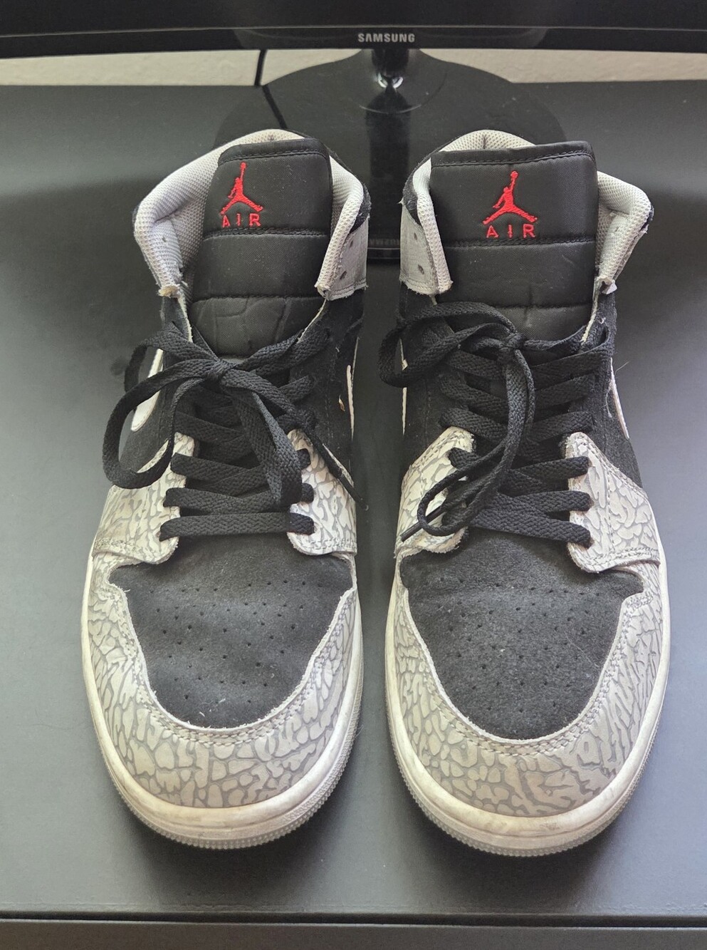 Jordan Men’s High-Top Sneakers in Black and Gray